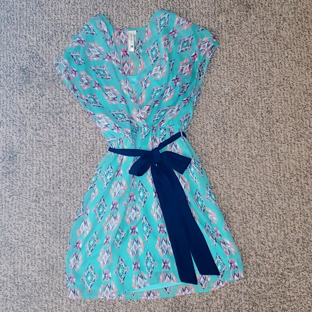 Pink Owl Size S Tie-Waist Dress